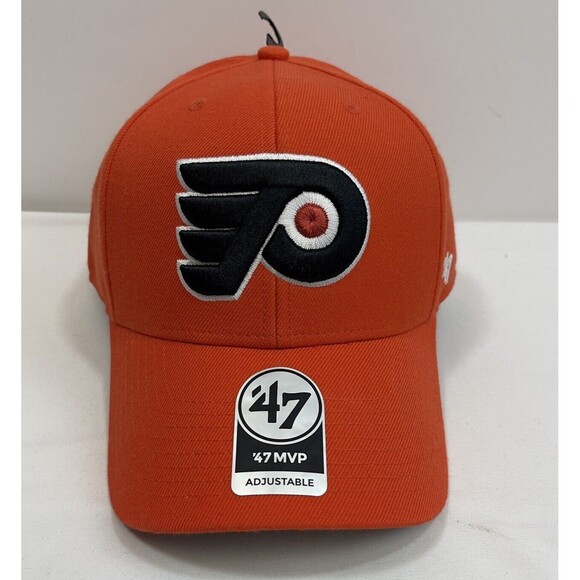 Philadelphia Flyers '47 MVP Strapback NHL Hat Orange Adjustable Rear Spell Out - Picture 1 of 9
